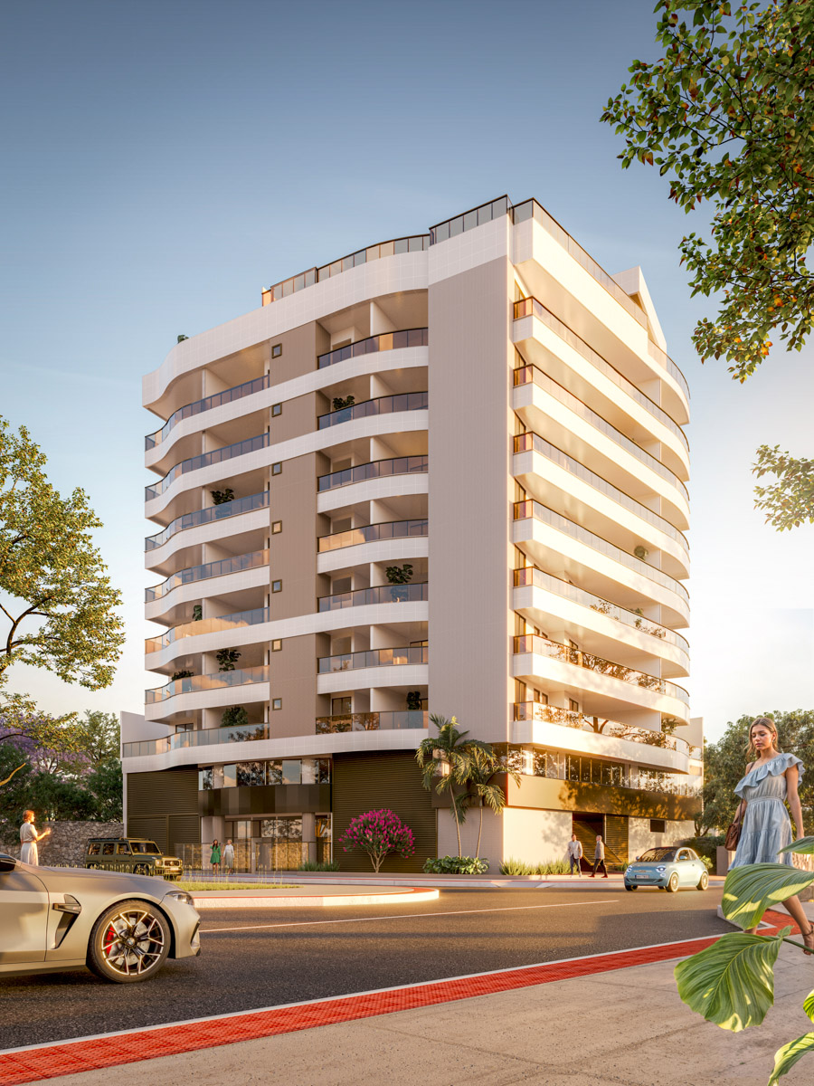 Fachada moderna do Residencial Mar Del Plata