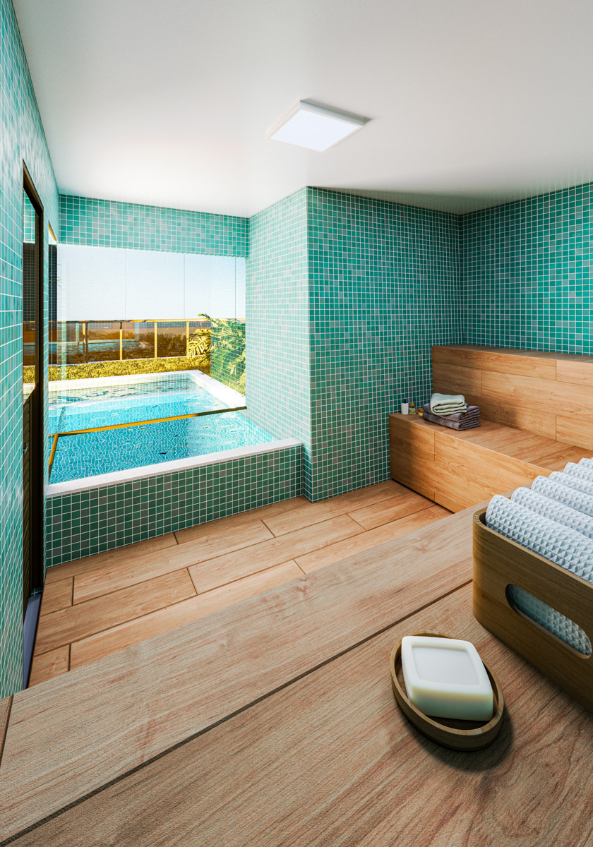 Sauna do Residencial Mar Del Plata